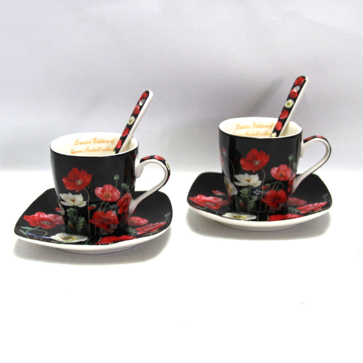 Espresso cups porcelain set with plates Queen Isabell W9PB06-09510