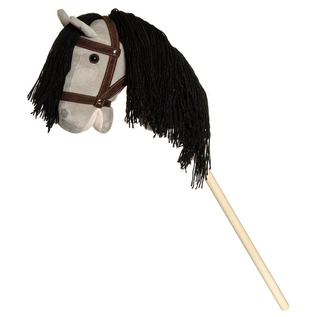 Plush Stick Horse Head Riding Game Toy Kids Wood 80cm Active Walker Outdoor