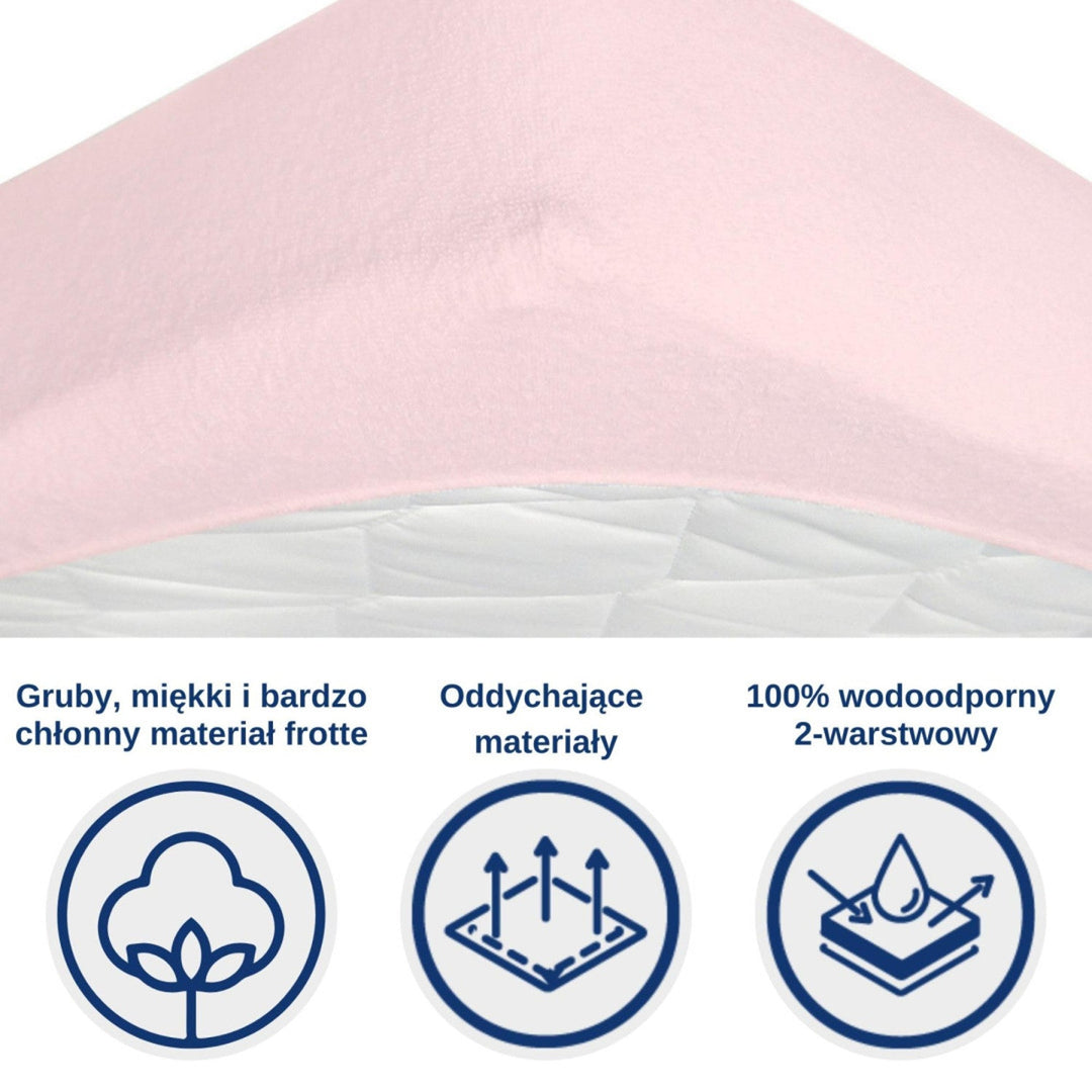 Snibbs waterproof sheet, pink, 60x120 cm, T-SNI-100232
