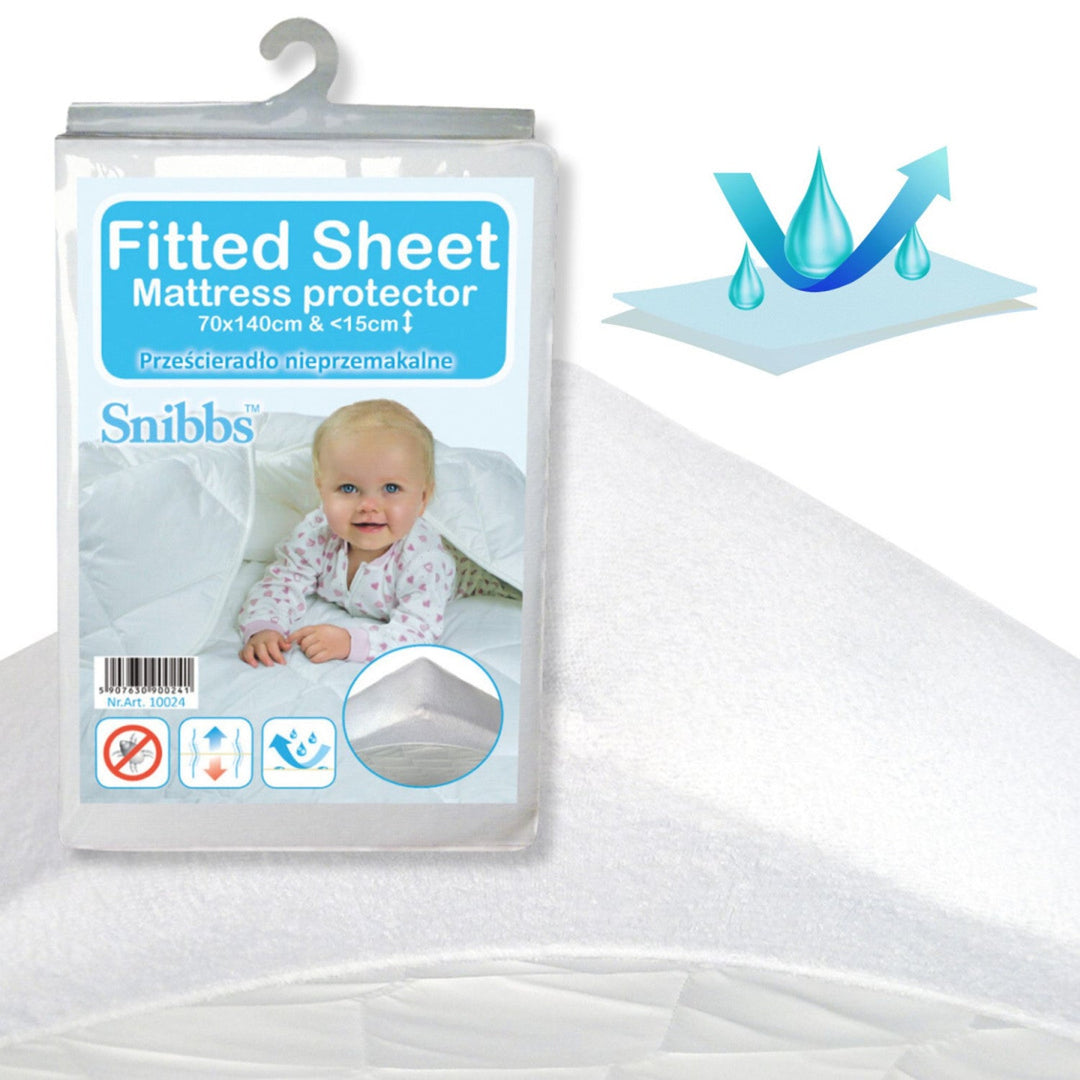 Snibbs waterproof sheet, white, 70x140 cm, T-SNI-10024