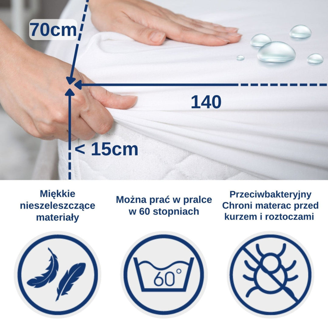 Snibbs waterproof sheet, white, 70x140 cm, T-SNI-10024