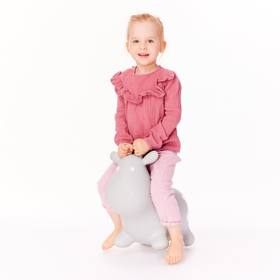 Hoppimals rubber jumper, gray fudge, pump, T-TFF-NN140