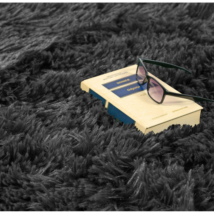 Plush carpet, short pile, non-slip, 160 x 220 cm, black, DYWSHA120/160CZA