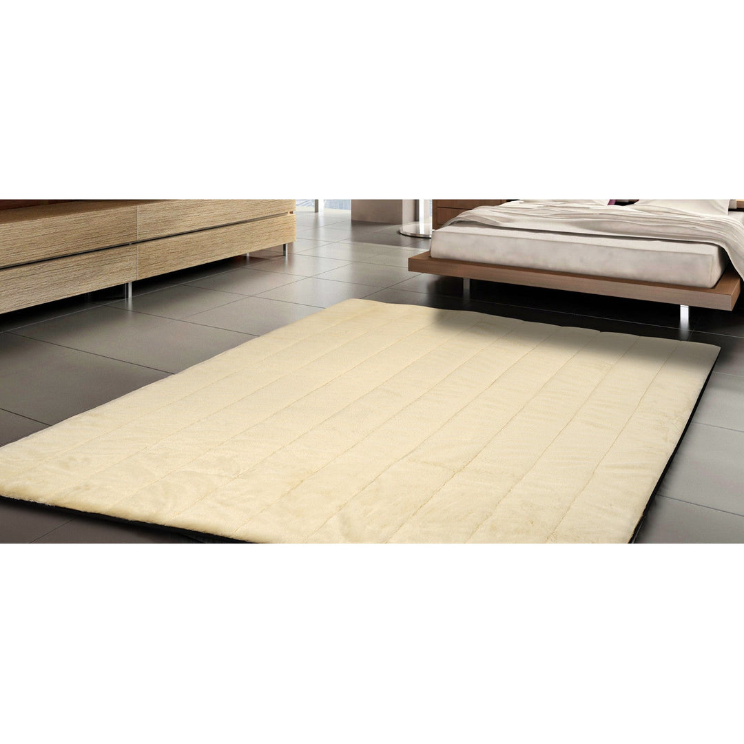 Plush carpet, imitation rabbit fur, non-slip, 120 x 160 cm, beige, DYWRAB120/160BEZ