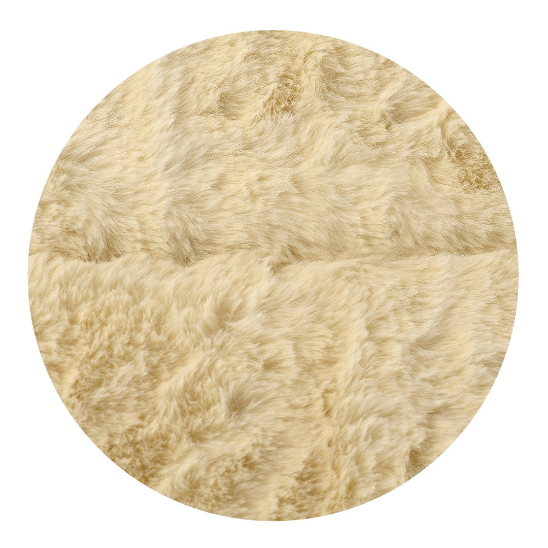 Plush carpet, imitation rabbit fur, non-slip, 120 x 160 cm, beige, DYWRAB120/160BEZ