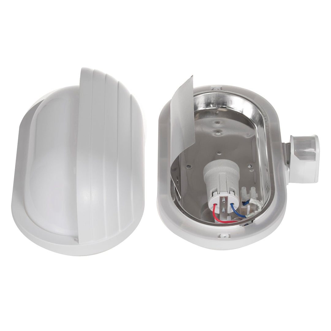 Maclean MCE33 W wall luminaire, with PIR sensor, max. 60W, 180° + LED 11W