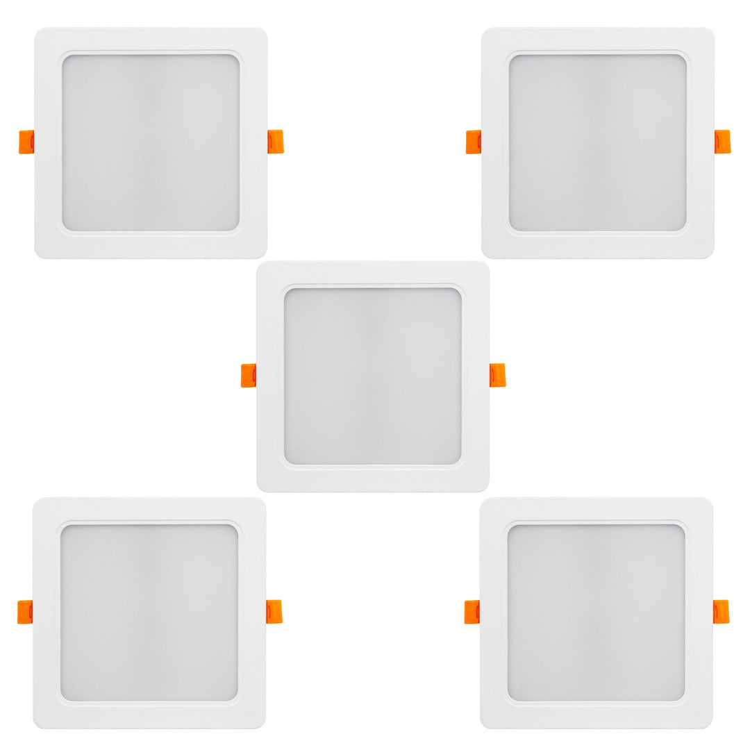 Maclean MCE374 S 5x LED ceiling panel, flush mounted SLIM, 18W, Neutral White 4000K, 170*170*26mm, 1900lm