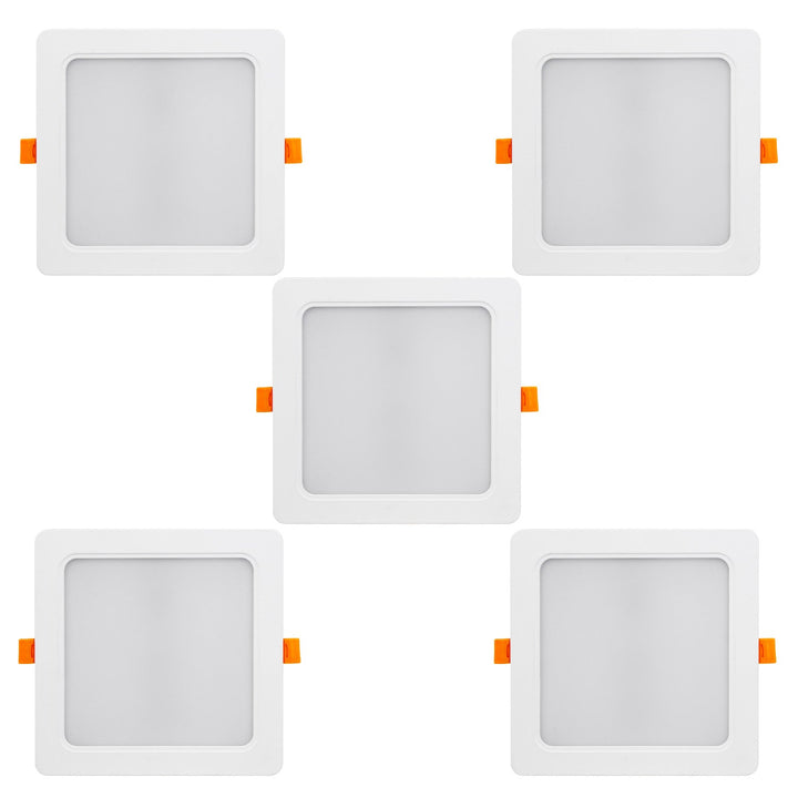 Maclean MCE374 S 5x LED ceiling panel, flush mounted SLIM, 18W, Neutral White 4000K, 170*170*26mm, 1900lm
