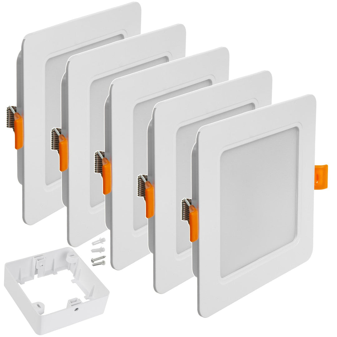 Maclean MCE372 R 5x LED ceiling panel, flush mounted SLIM, 18W, Neutral White 4000K, 170*26mm, 1800 lm, + Maclean MCE377 R 5 x surface adapter