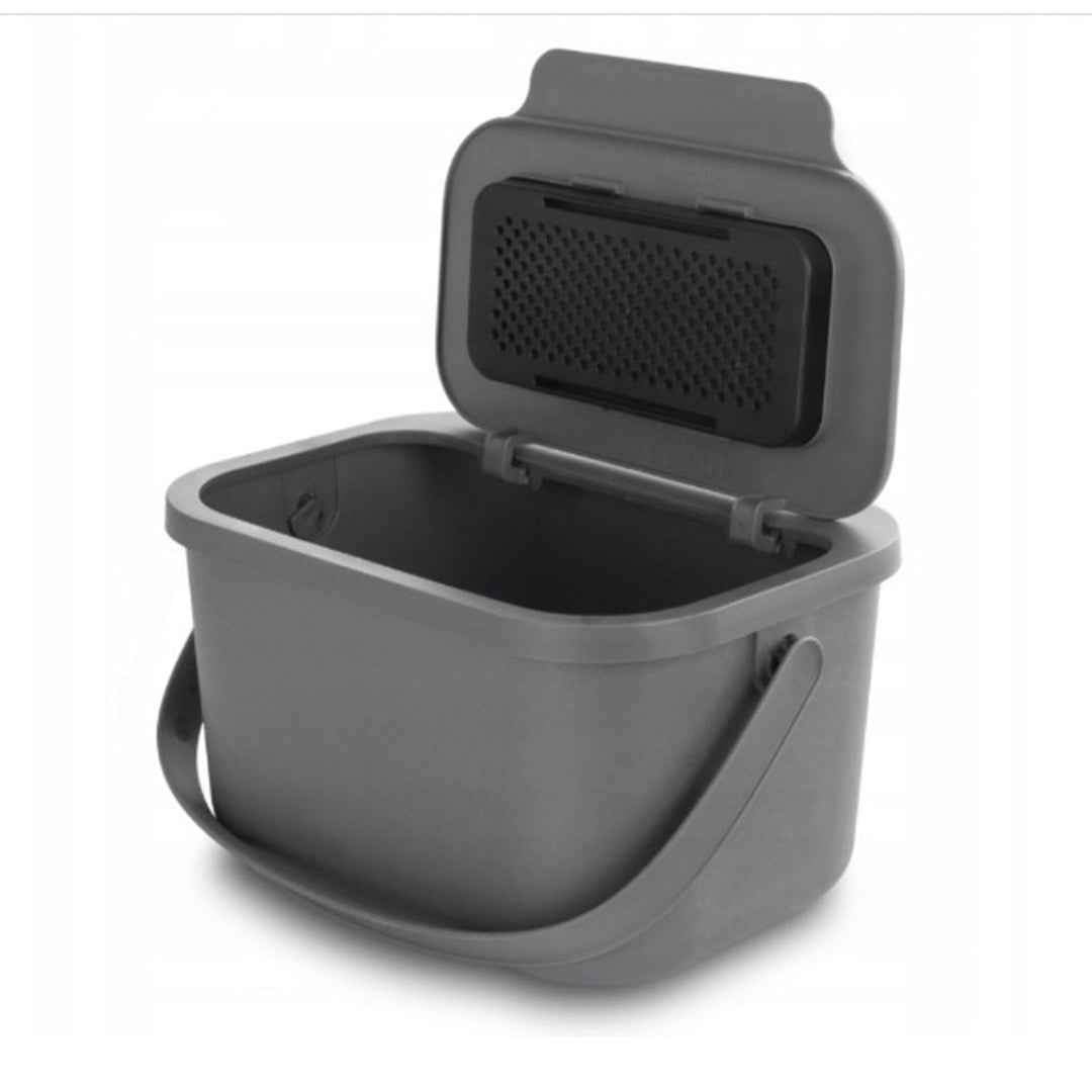 Practic 6L Bio Waste Disposal Bin - Mini Home Composter  with Carbon Filter Compost Bin Can Lidded with Handle