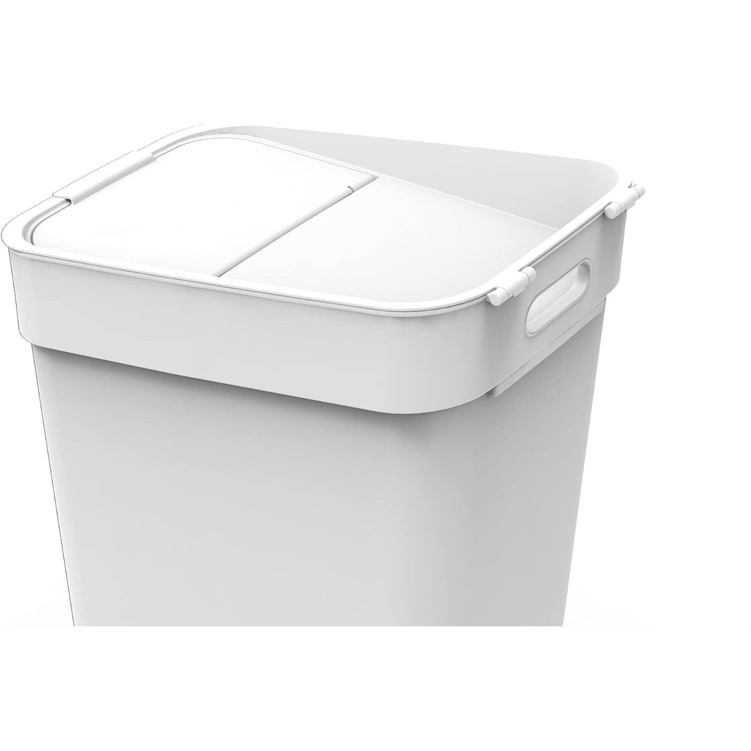 Curver Ready to Collect Sorting Waste Bin 10L White Garbage Can Stackable Recycling Segregation Ergonomic Handle