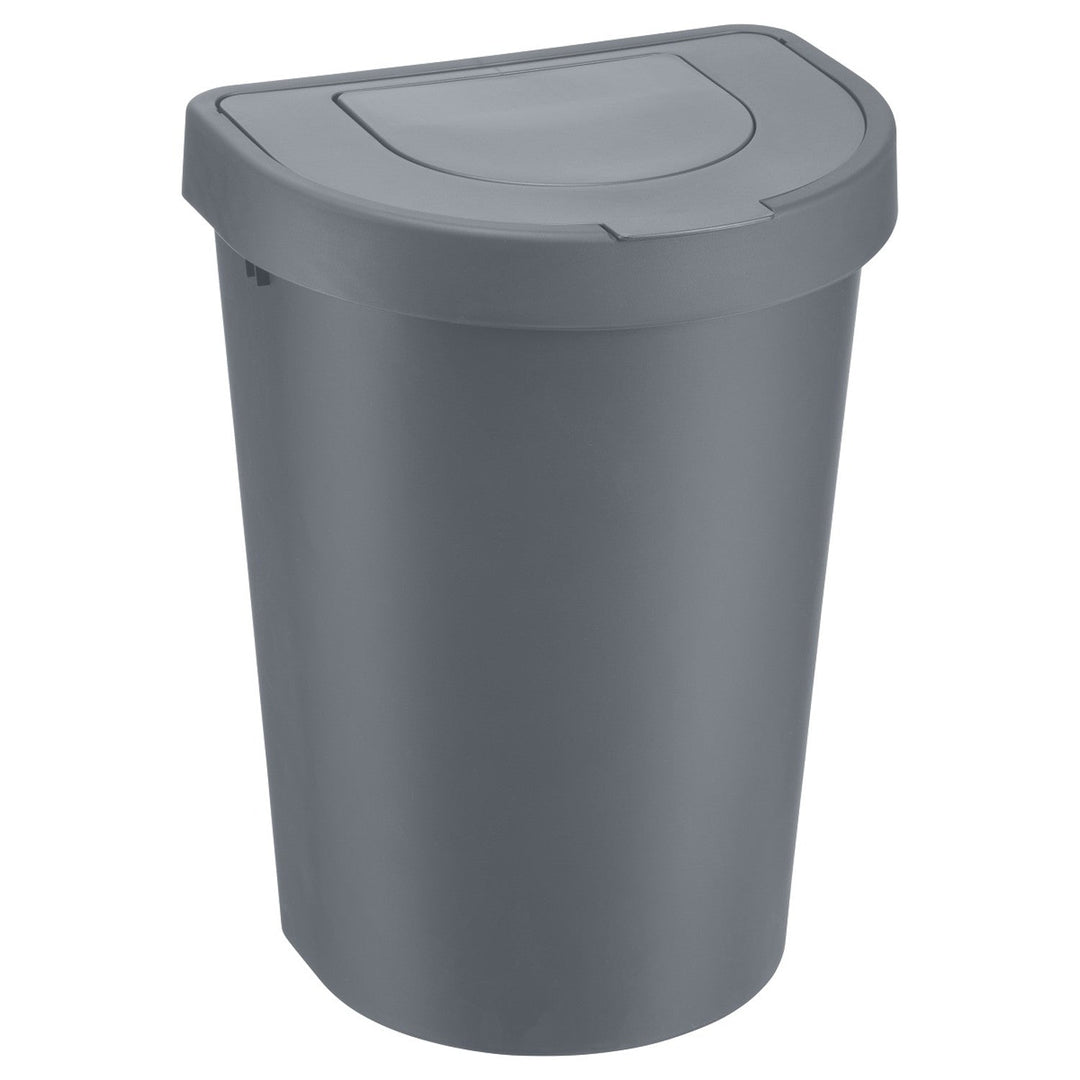 Plast Team Seattle Swing rubbish bin trash can, swing lid, grey, 25 l