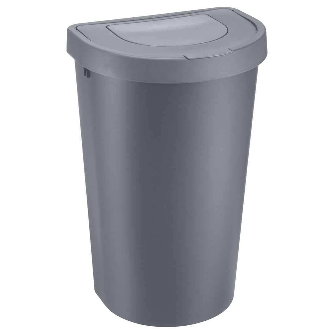 Plast Team Seattle Swing rubbish bin trash can, swing lid, gray, 45 l