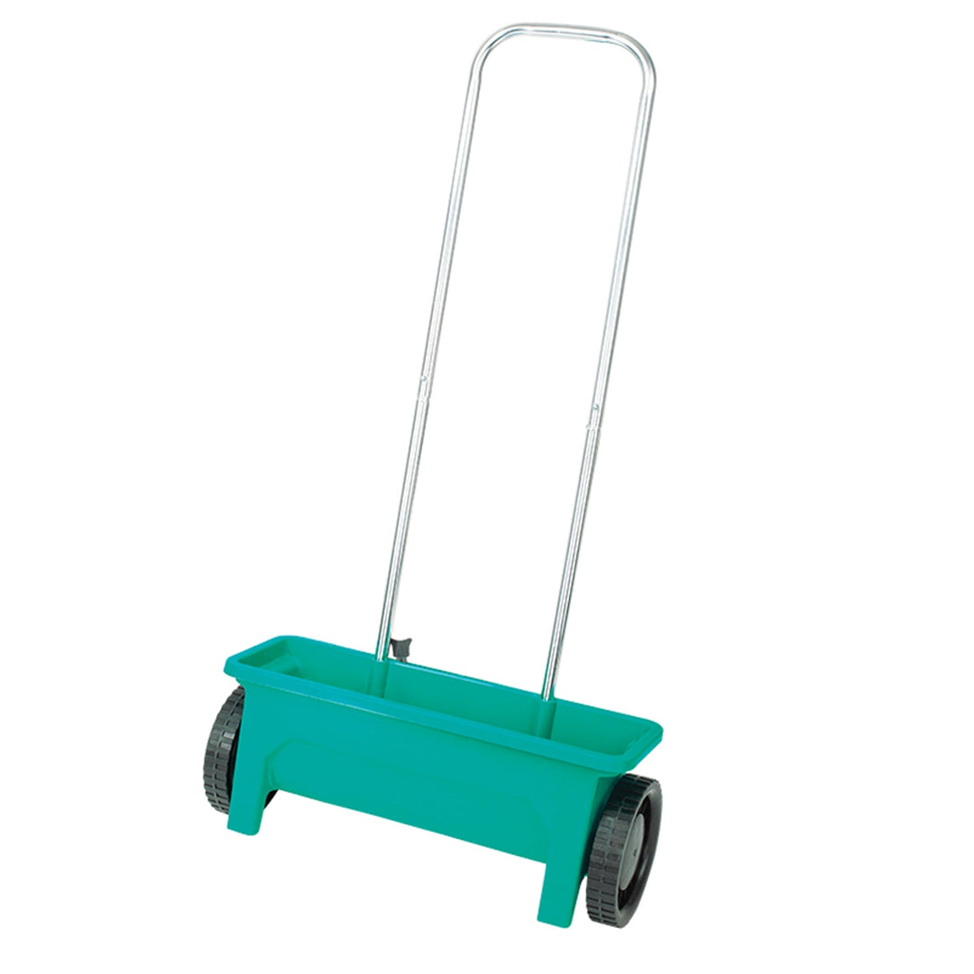 Greenmill GR0030 Universal seed spreader fertilizer spreader 12L capacity, with 18.5cm wheels, box spreader