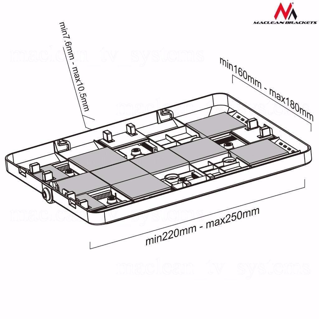 Maclean MC-645 Anti Theft Floor Tablet Stand Secure Lock Universal Display VESA iPad Samsung Galaxy