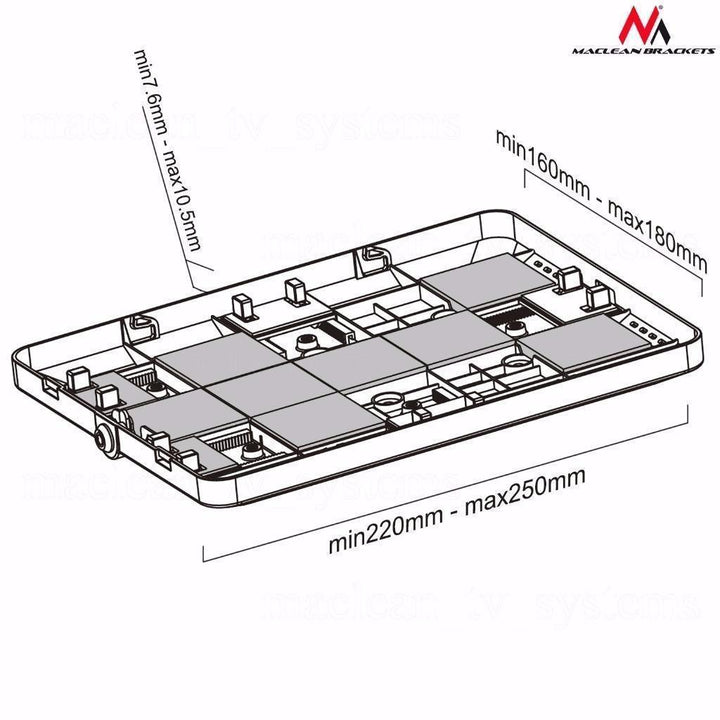 Maclean MC-645 Anti Theft Floor Tablet Stand Secure Lock Universal Display VESA iPad Samsung Galaxy