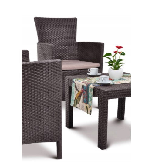 Keter Rosario 216939 Balcony Furniture Set Brown Color Rattan Imitation