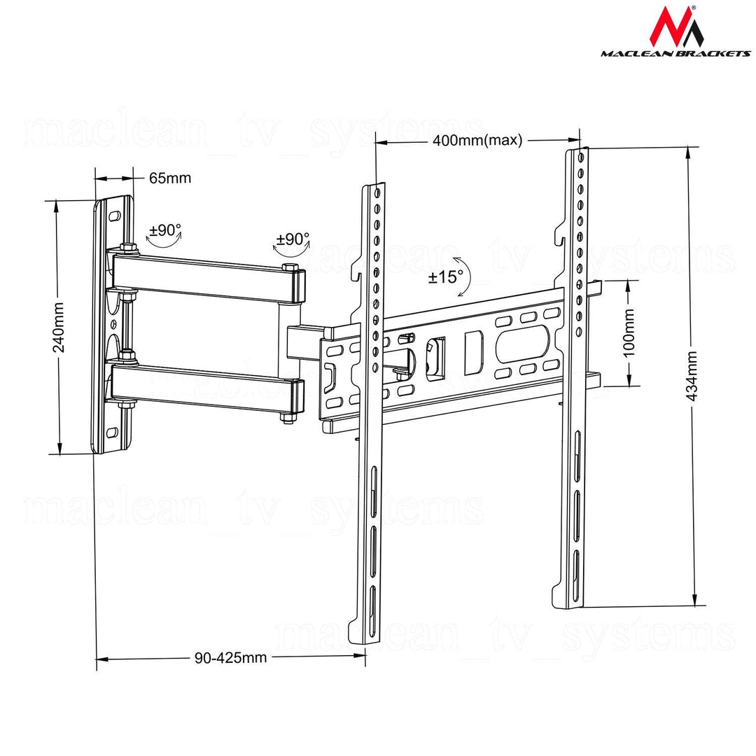 Maclean MC-761 TV Bracket Wall Mount Holder Universal VESA 26'' - 60" LED LCD 30kg
