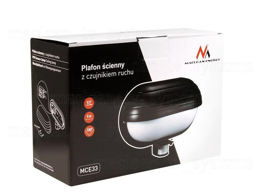 Maclean MCE 33 Wall Lamp Luminaire with Motion Sensor max. 60W Outdoor Indoor without Light Source Dusk to Dawn Facade Garden Pathway Entryway Security