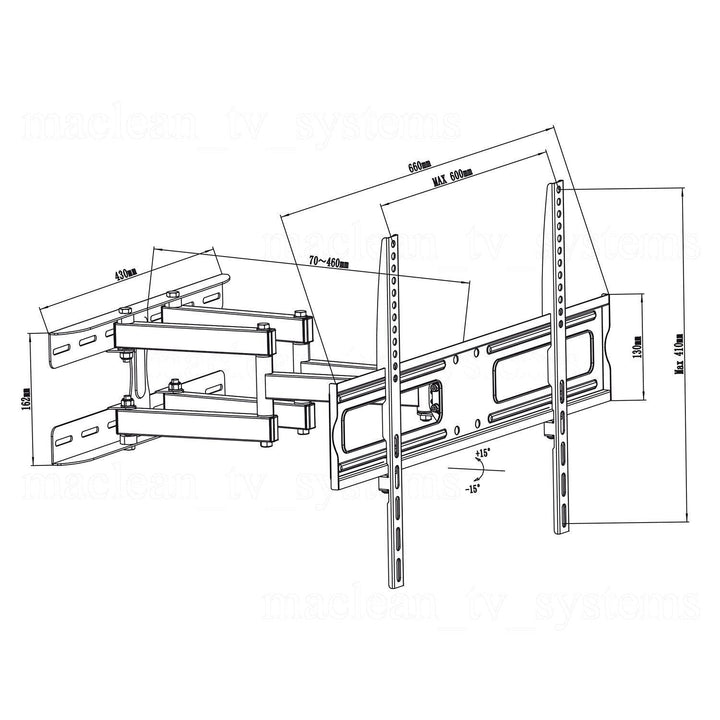 Maclean MC-762 TV Bracket Wall Mount Universal Swivel Adjustable Double Arm 37'' - 80" VESA LCD LED