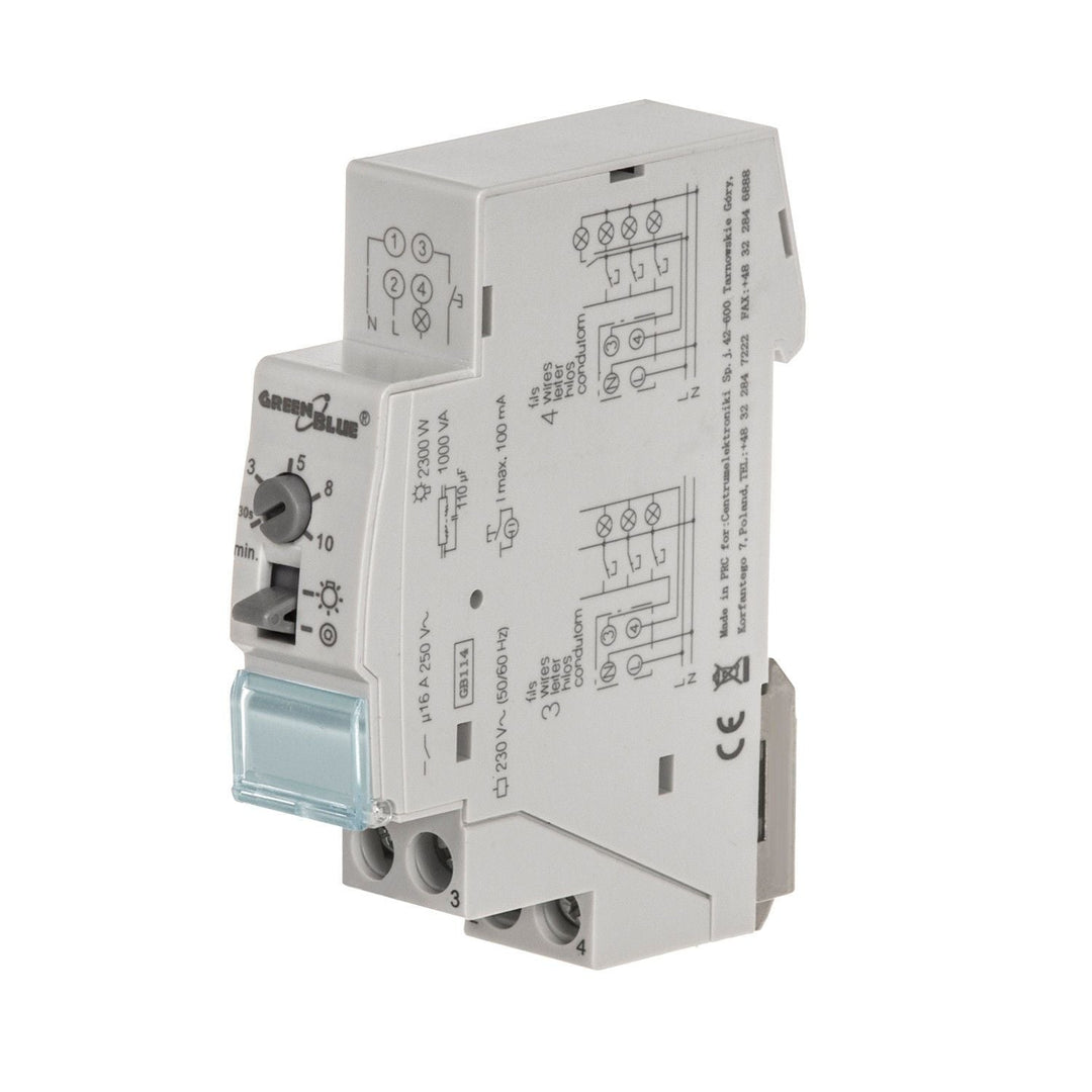 GreenBlue DIN rail staircase automatic, adjustment 30s-10m, max 2300 W, GB114