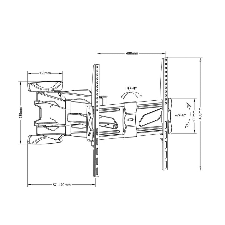 Maclean MC-781 TV Bracket Wall Mount Universal Holder 26 "- 70"  45 Kg VESA LED LCD Plasma