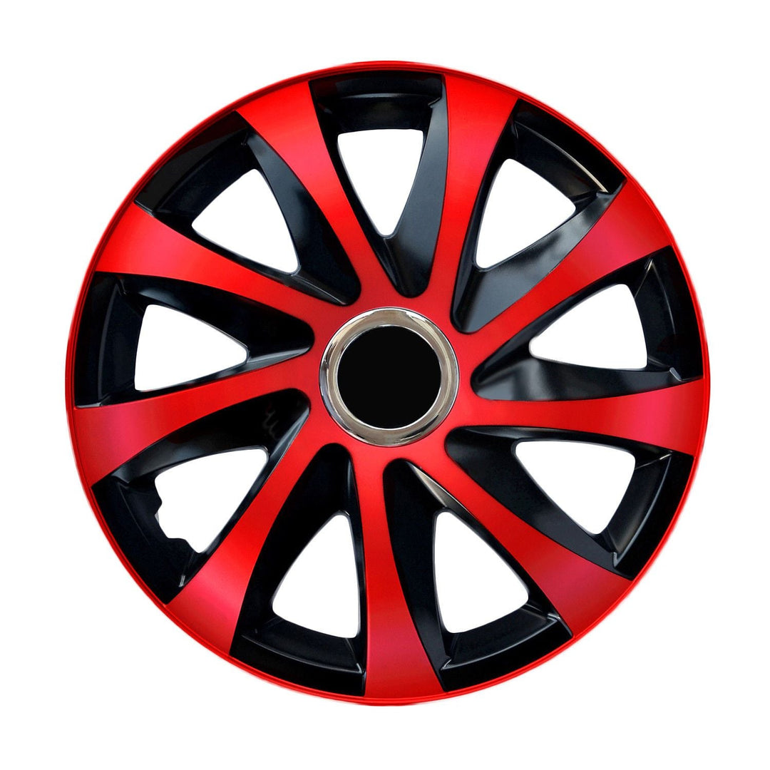 Universal hubcaps 14" NRM DRIFT Extra red/black 4 pieces