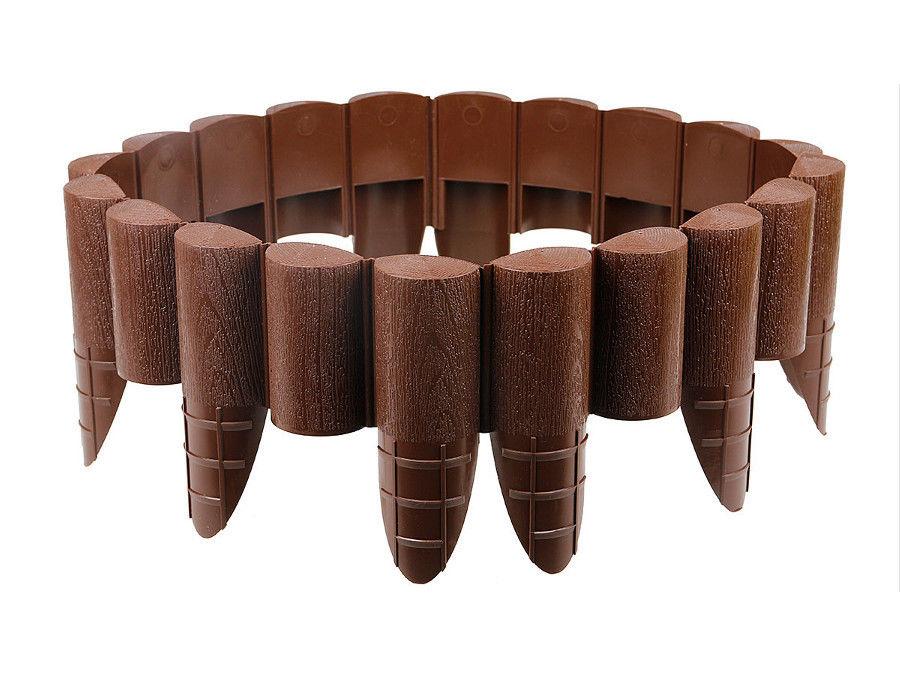 Cellfast Eco Brown  Garden Lawn Edging Border Palisade Plastic With Wood Structure